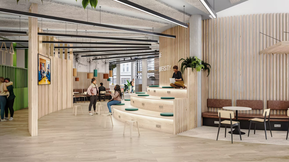 A design of the event space following the refurbishment 